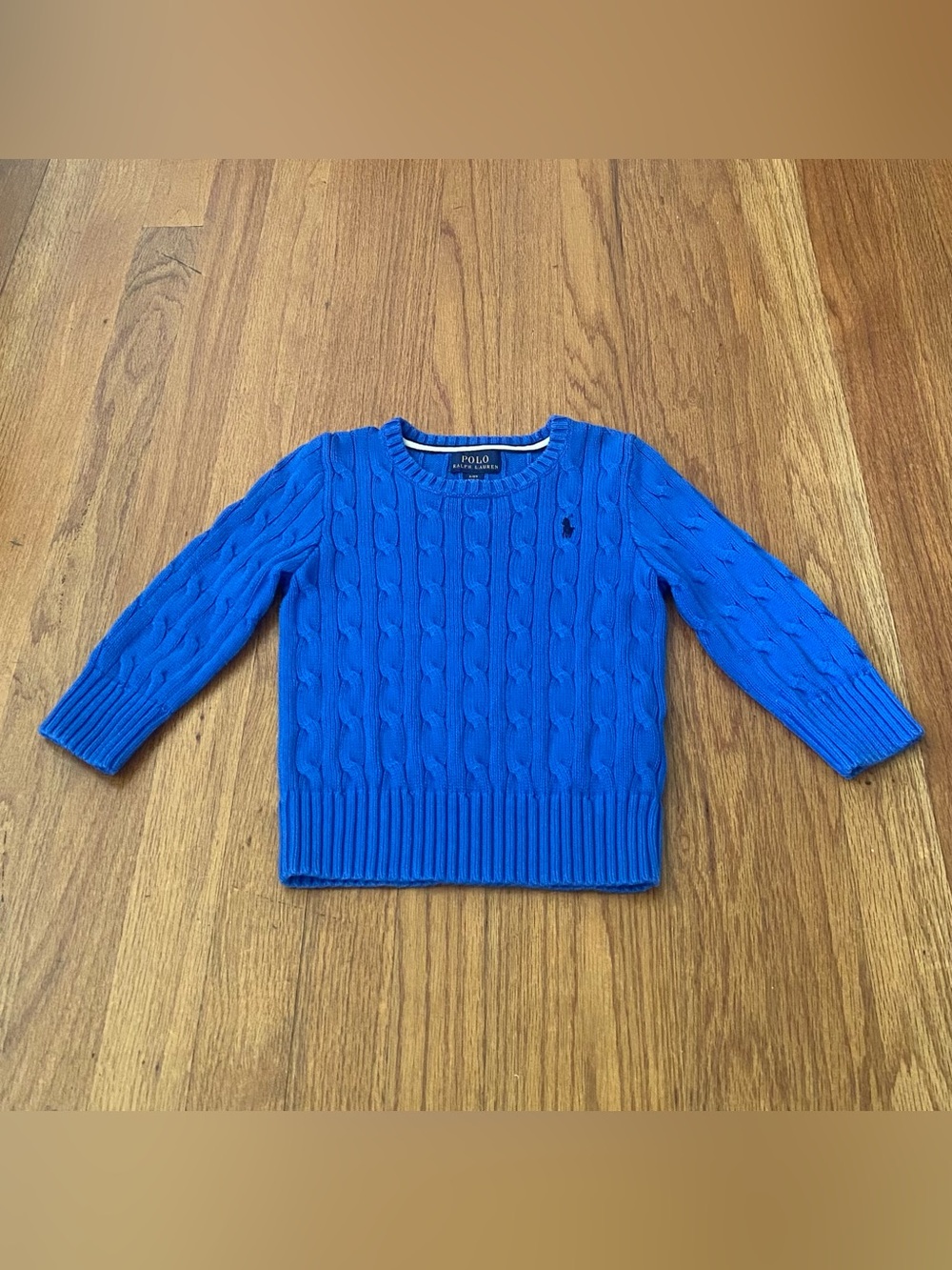 Polo by Ralph Lauren Royal Blue Cable-Knit Crewneck Sweater